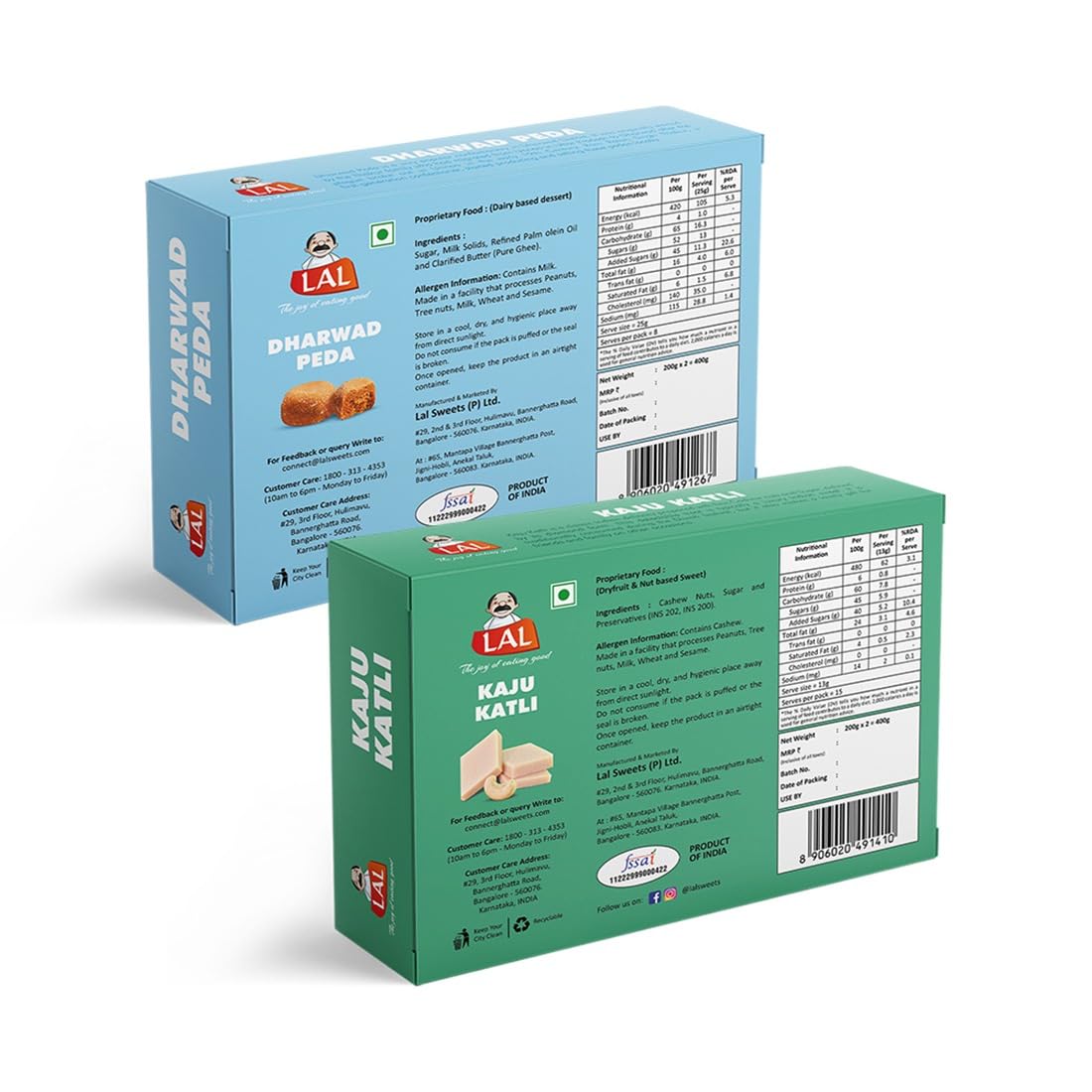 Kaju Katli 400gm & Dharwad Peda 400gm