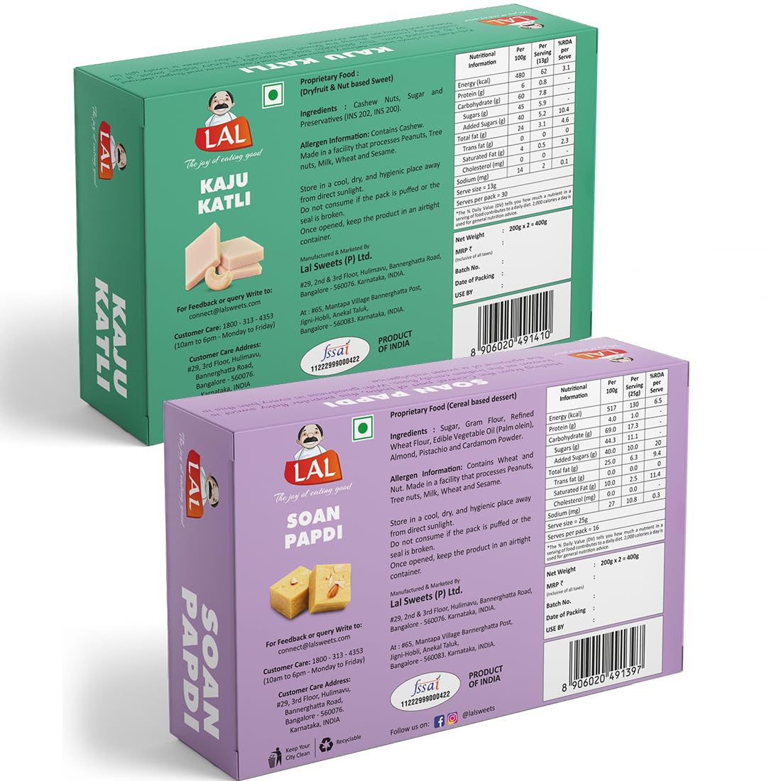 Kaju Katli 400gm & Soan Papdi Premium 400gm