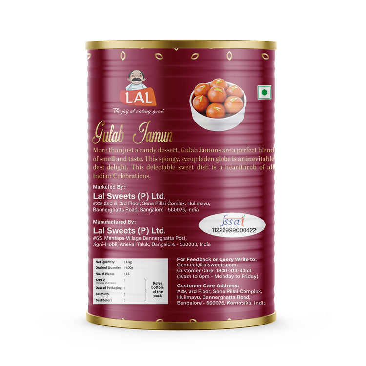 Lal Sweets Gulab Jamun - 1 Kg