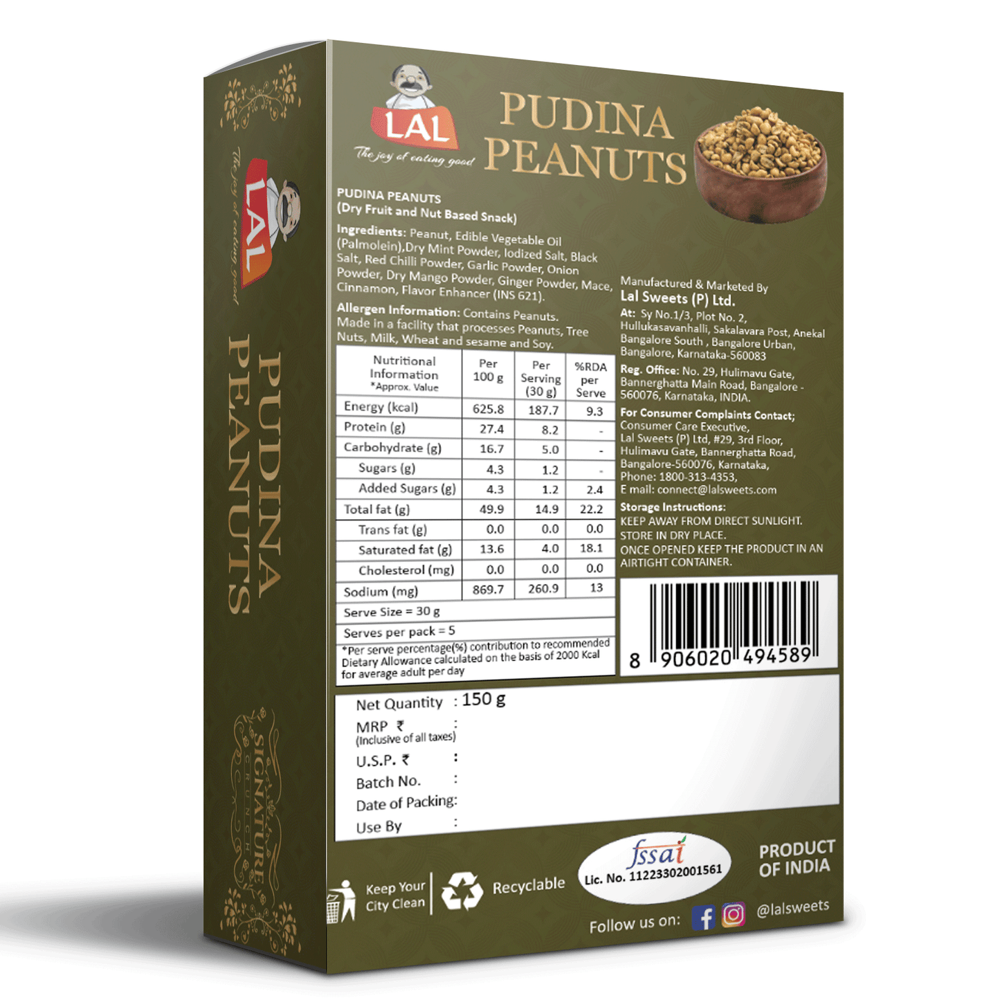 Lal Pudina Peanuts 150g