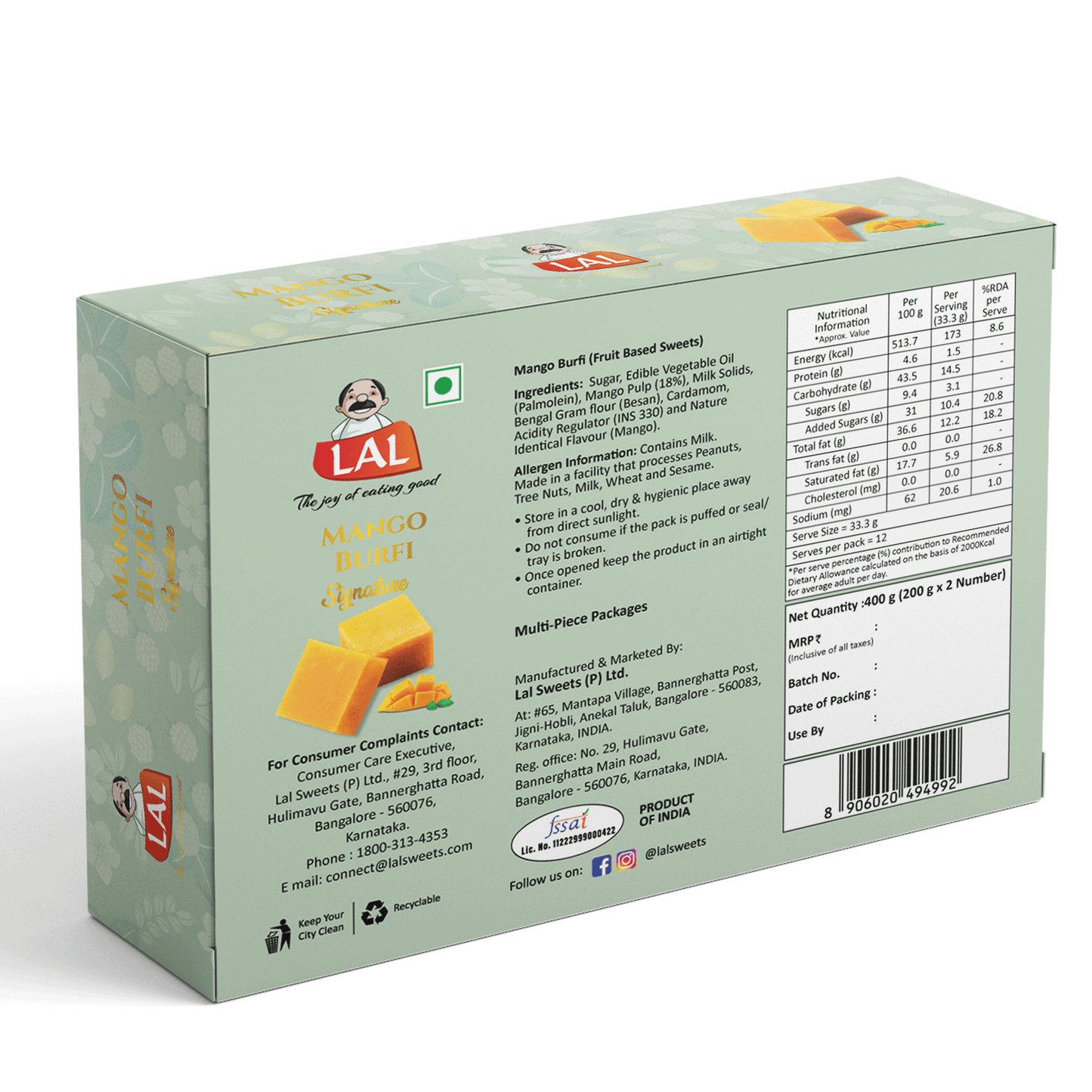 Lal Mango Burfi Signature 400g