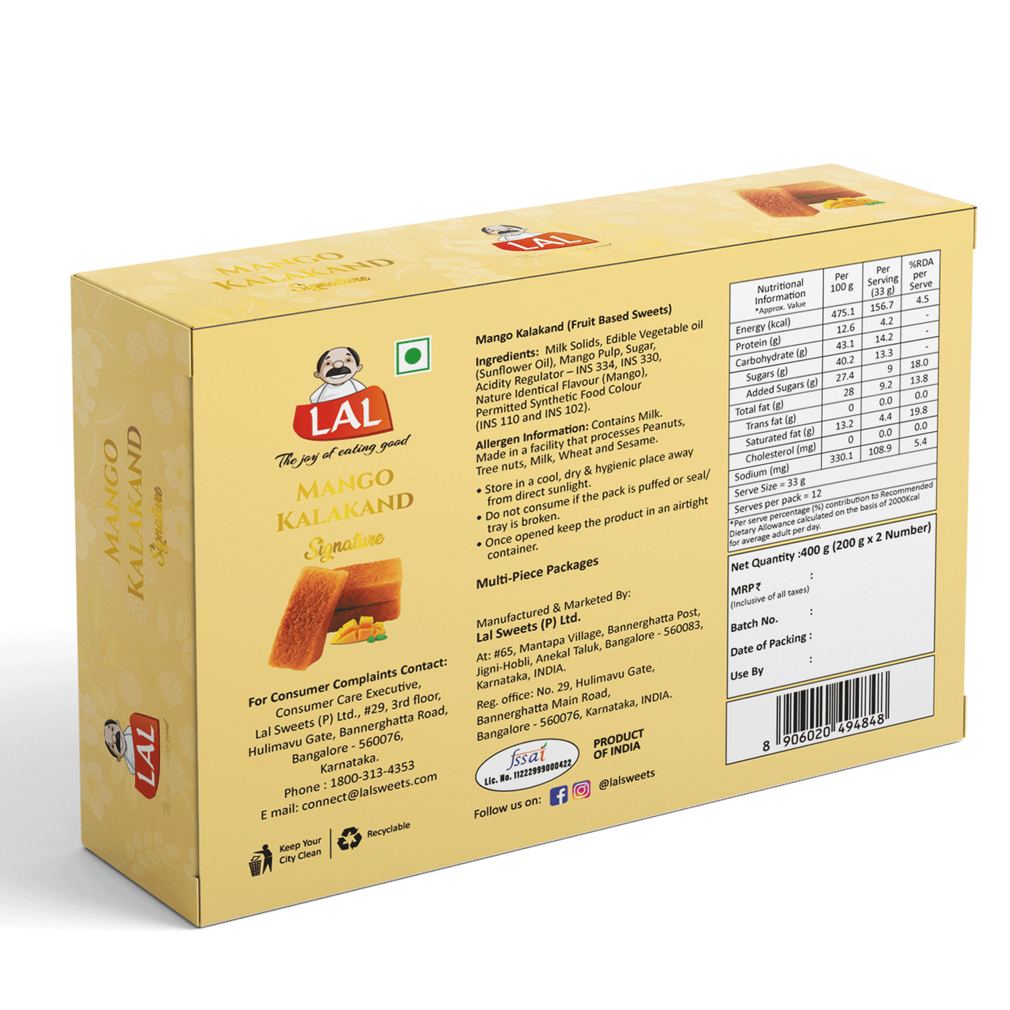 Lal Mango Kalakand Signature 400g