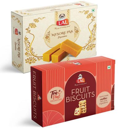 Mysore Pak 400gm & Fruits Biscuits 400gm