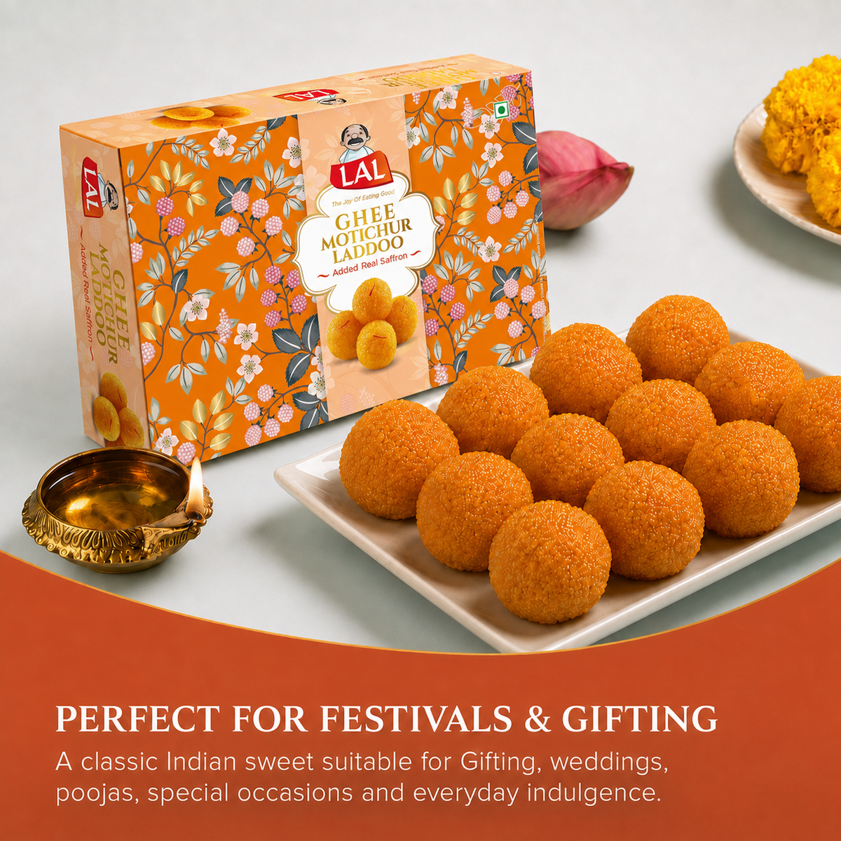 Lal Sweets Ghee Motichur Laddoo – 400g