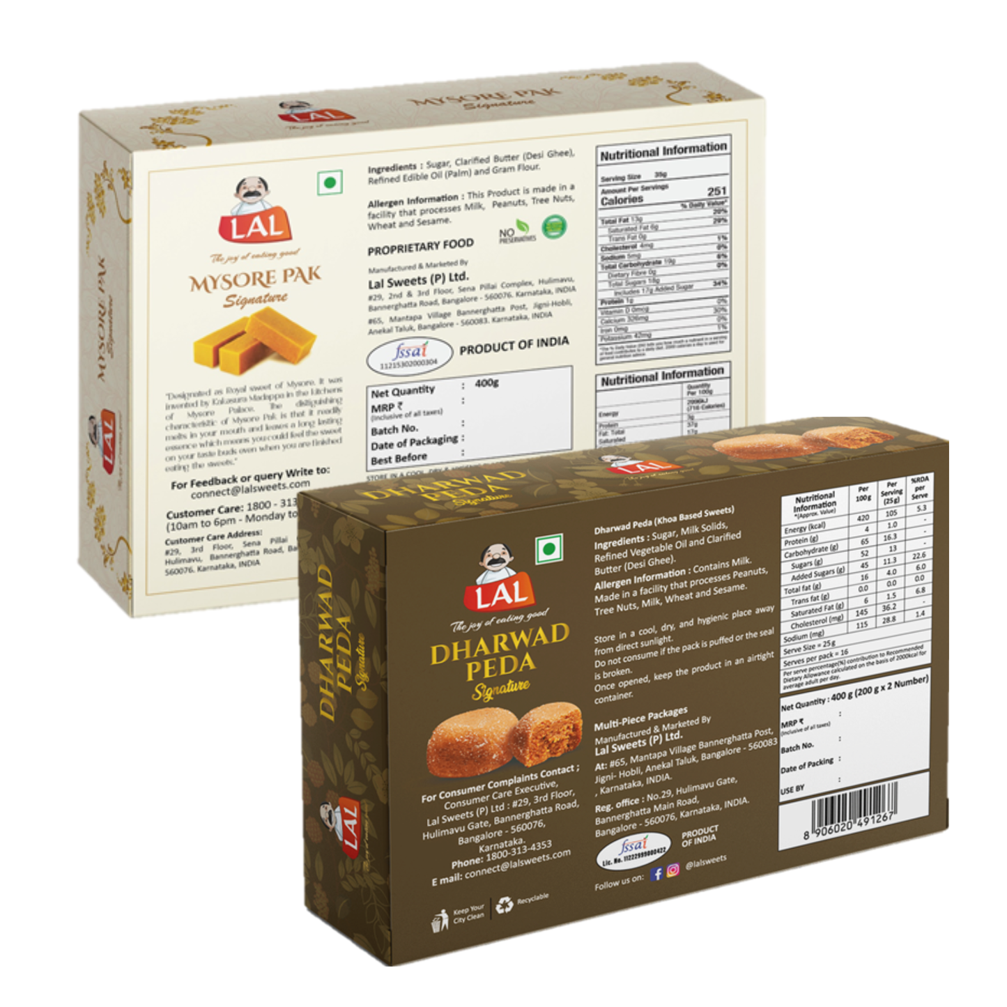 Mysore Pak Signature 400gm & Dharwad Peda 400gm