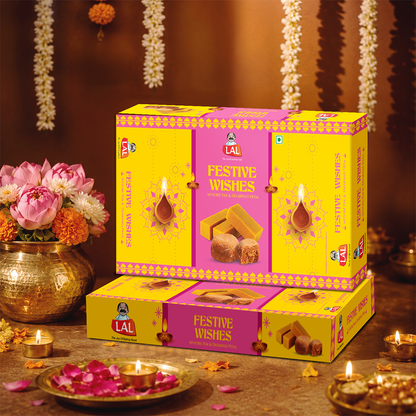 Lal Festive Wishes 400g | Includes Mysore Pak and Dharwad Peda 200g Each