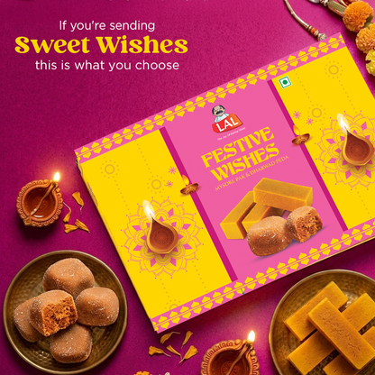 Lal Festive Wishes 400g | Includes Mysore Pak and Dharwad Peda 200g Each