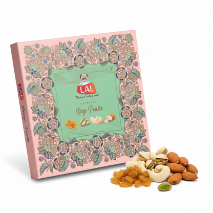 Lal Sweets Dryfruits Gifting Box (Cashew, Almond, Pistachios, And Raisins) 400g