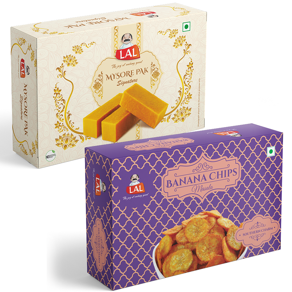 Mysore pak signature 400g and Banana chips masala 250g