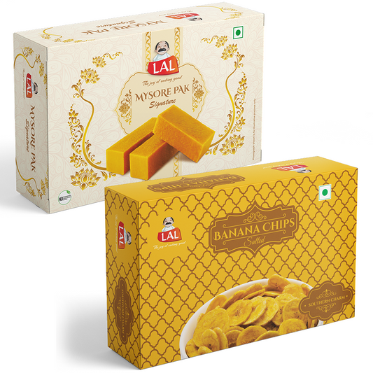 Mysore pak signature 400g and Banana chips salted 250g