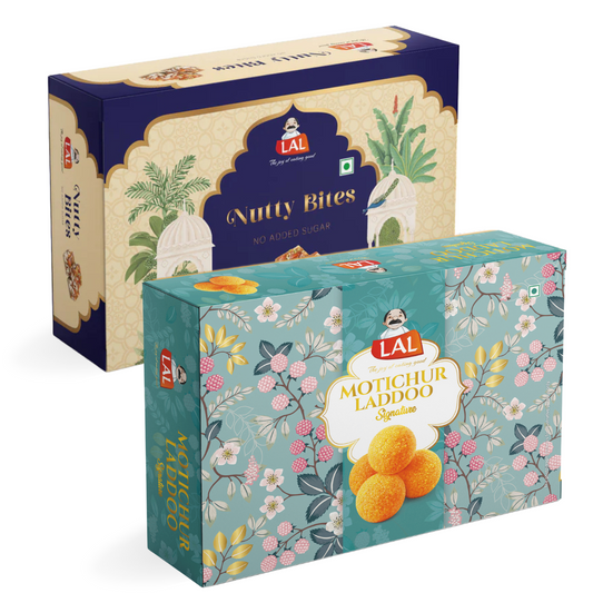 Motichur Laddoo 400gm & Sugarless Nuttybites 400gm