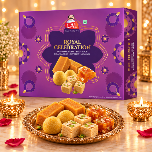 Lal Sweets Royal Celebration 800g | 4-in-1 Sweets Gift Pack