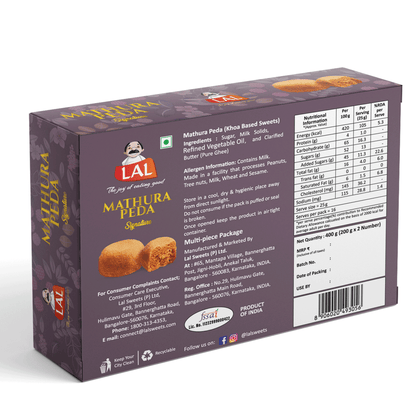 Lal Sweets Mathura Peda - 400gm