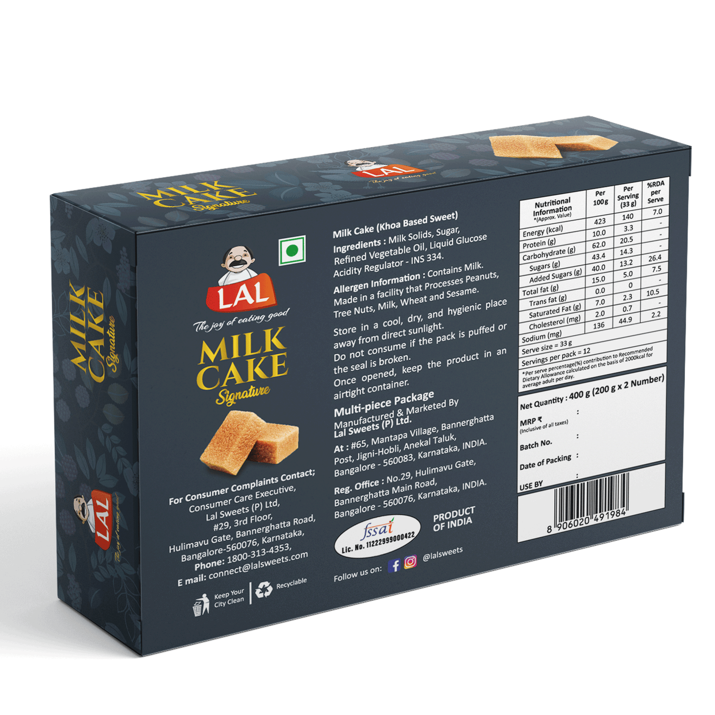 Lal Sweets Milk Cake - 400g