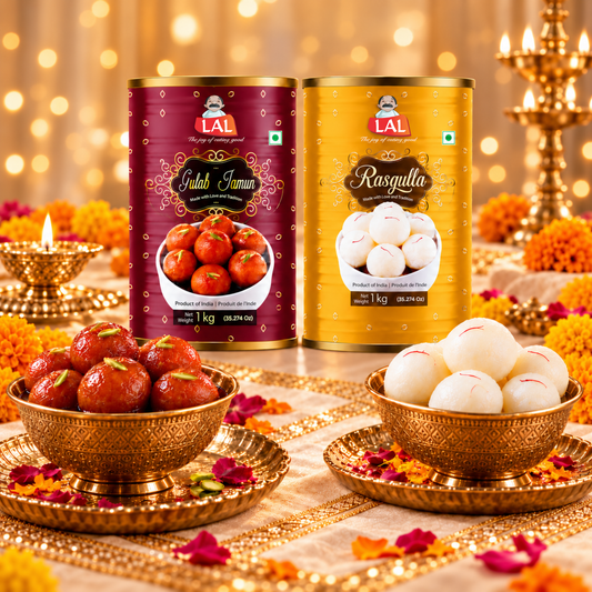 LAL Sweets Rasgulla & Gulab Jamun Combo Pack 2kg